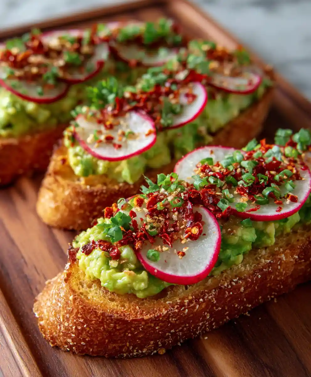 Avocado Toast Recipe With Chili-Garlic Crunch And Radish 5 avocado toast recipe With Chili-Garlic Crunch and Radish