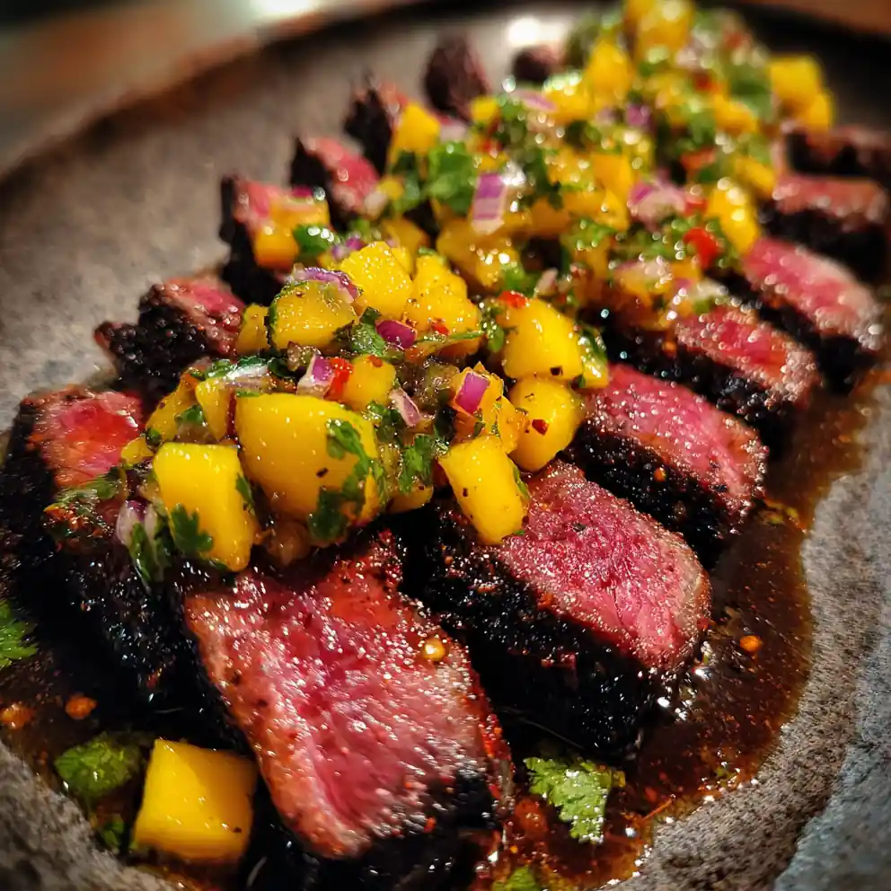 Beef Heart Recipe Achiote Seared Slices With Mango Salsa 4 beef heart recipe Achiote Seared Slices with Mango Salsa