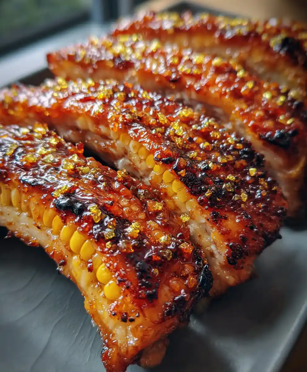 corn ribs recipe Chili Honey Brush with Lime Glitter