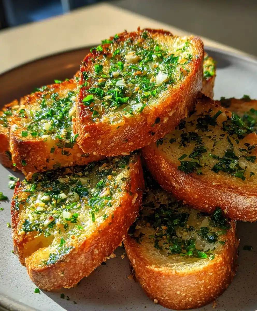 garlic toast recipe Golden Edges with Parsley Confetti