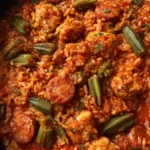 Jambalaya Recipe Fire Red Tomato Rice With Okra Green 1760289506.6277435