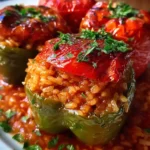 Old Fashioned Stuffed Bell Peppers Recipe With Tomato Rice Crown 1761490131.3576865