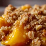 Peach Crumble Recipe With Saffron Creme Drizzle 1761400812.5595903