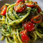 Pesto Pasta Recipe With Burst Cherry Tomato Confetti 1760962362.5956104