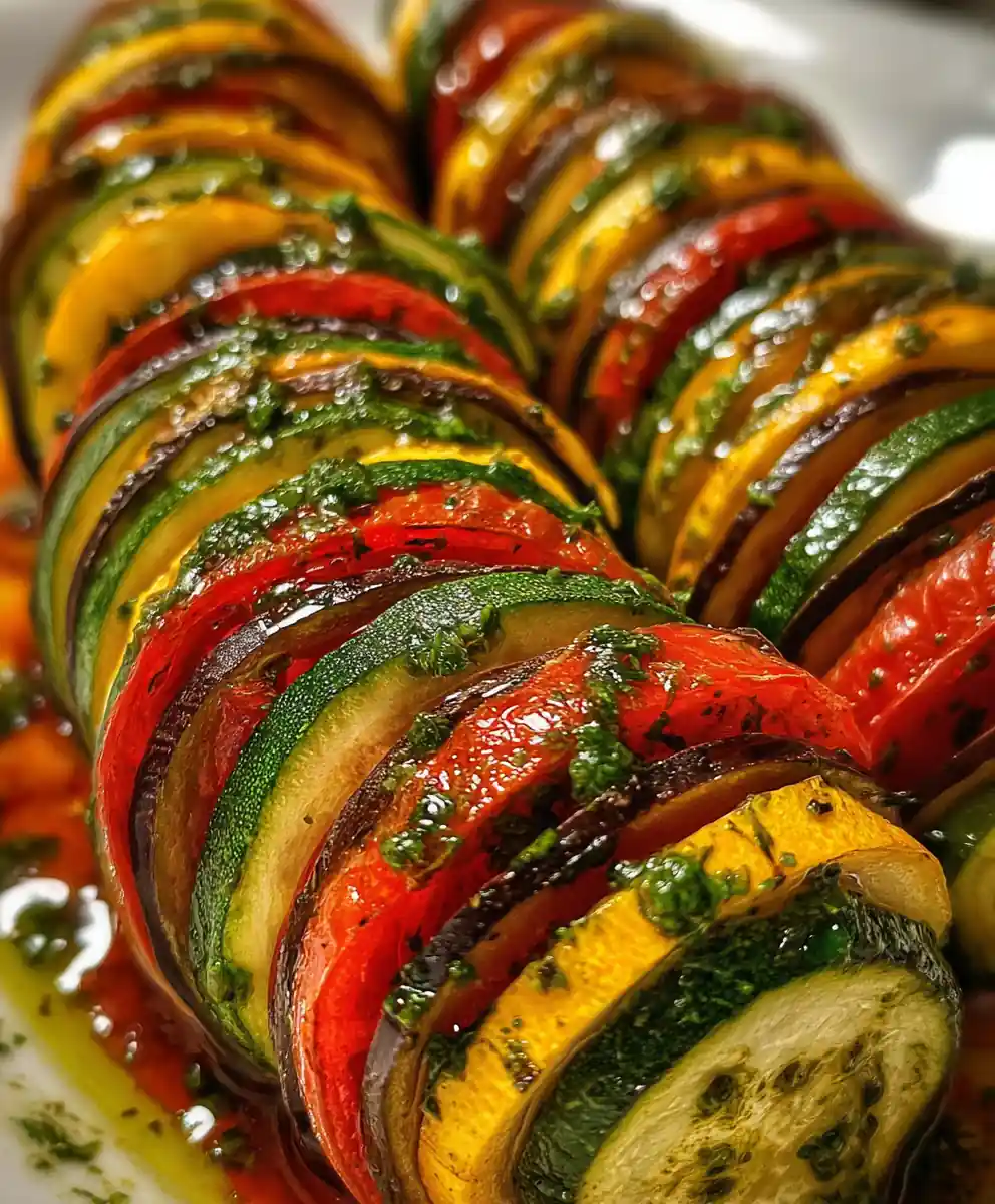 Ratatouille Recipe Layered Rainbow With Basil Oil 5 ratatouille recipe Layered Rainbow With Basil Oil
