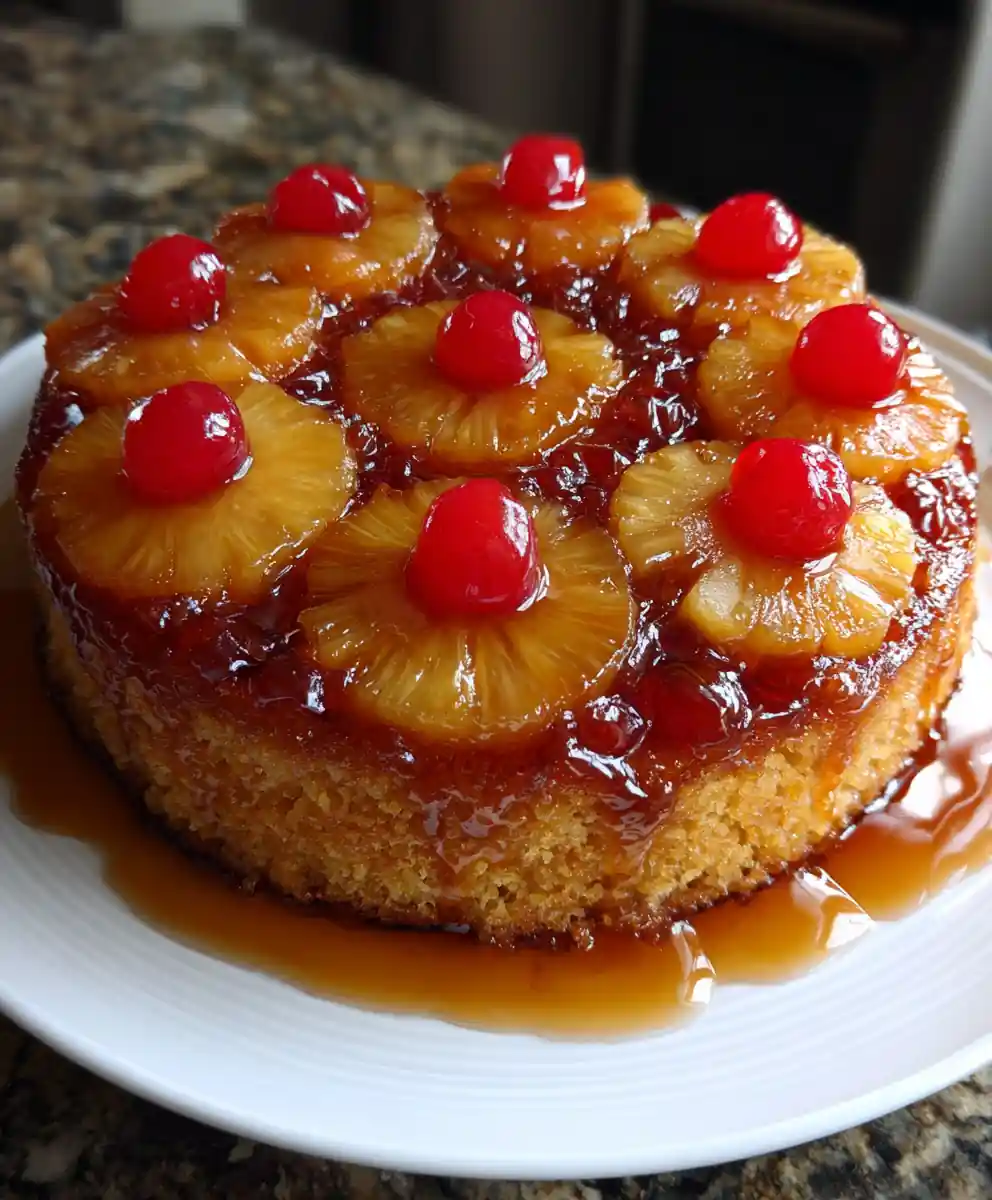 recipe for pineapple upside down cake Caramel Crown with Sunburst Rings