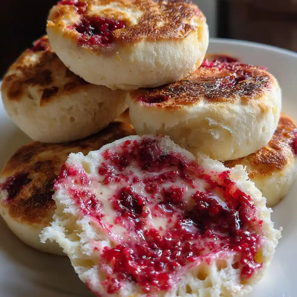 Sourdough English Muffin Recipe With Raspberry Butter Ribbon 4 sourdough english muffin recipe with Raspberry Butter Ribbon