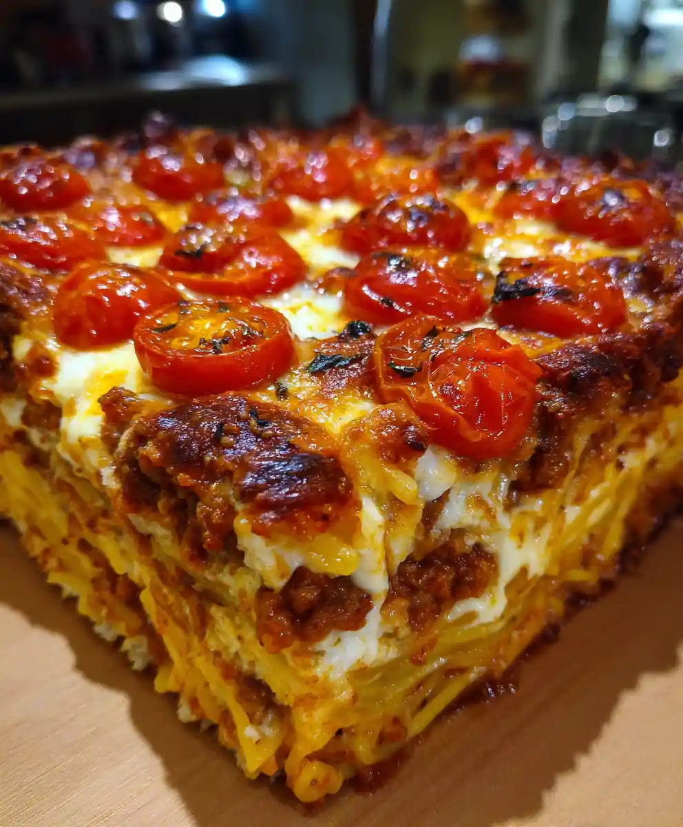 Spaghetti Pie Recipe With Roasted Tomato Ribbon 5 spaghetti pie recipe with Roasted Tomato Ribbon