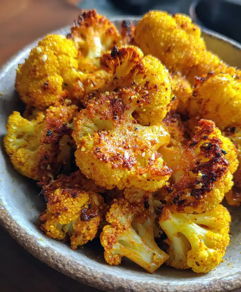 air fried cauliflower recipe With Turmeric Curry Dust