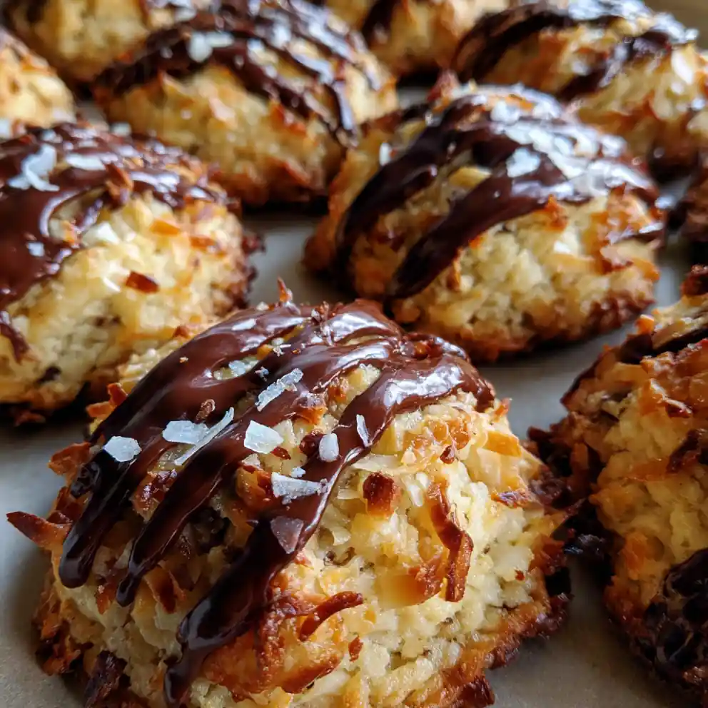 almond joy cookie recipe With Dark Chocolate Coconut Drizzle