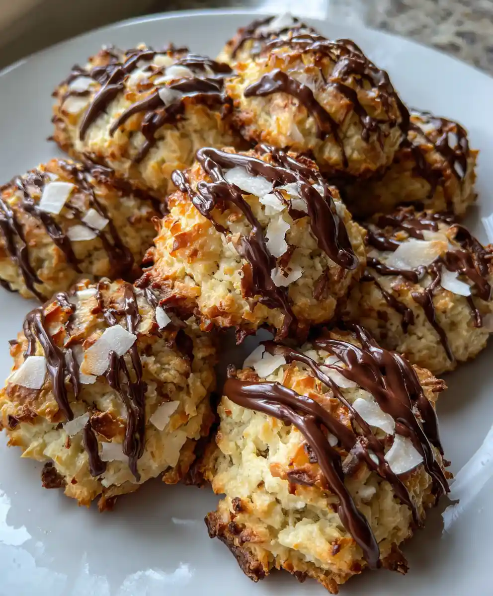 almond joy cookie recipe With Dark Chocolate Coconut Drizzle