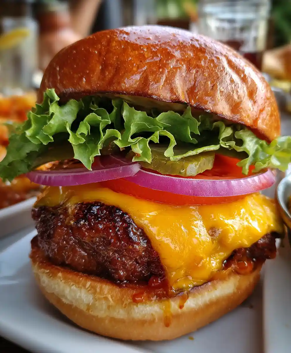 cheese burger recipe With Sunset Cheddar and Pickles