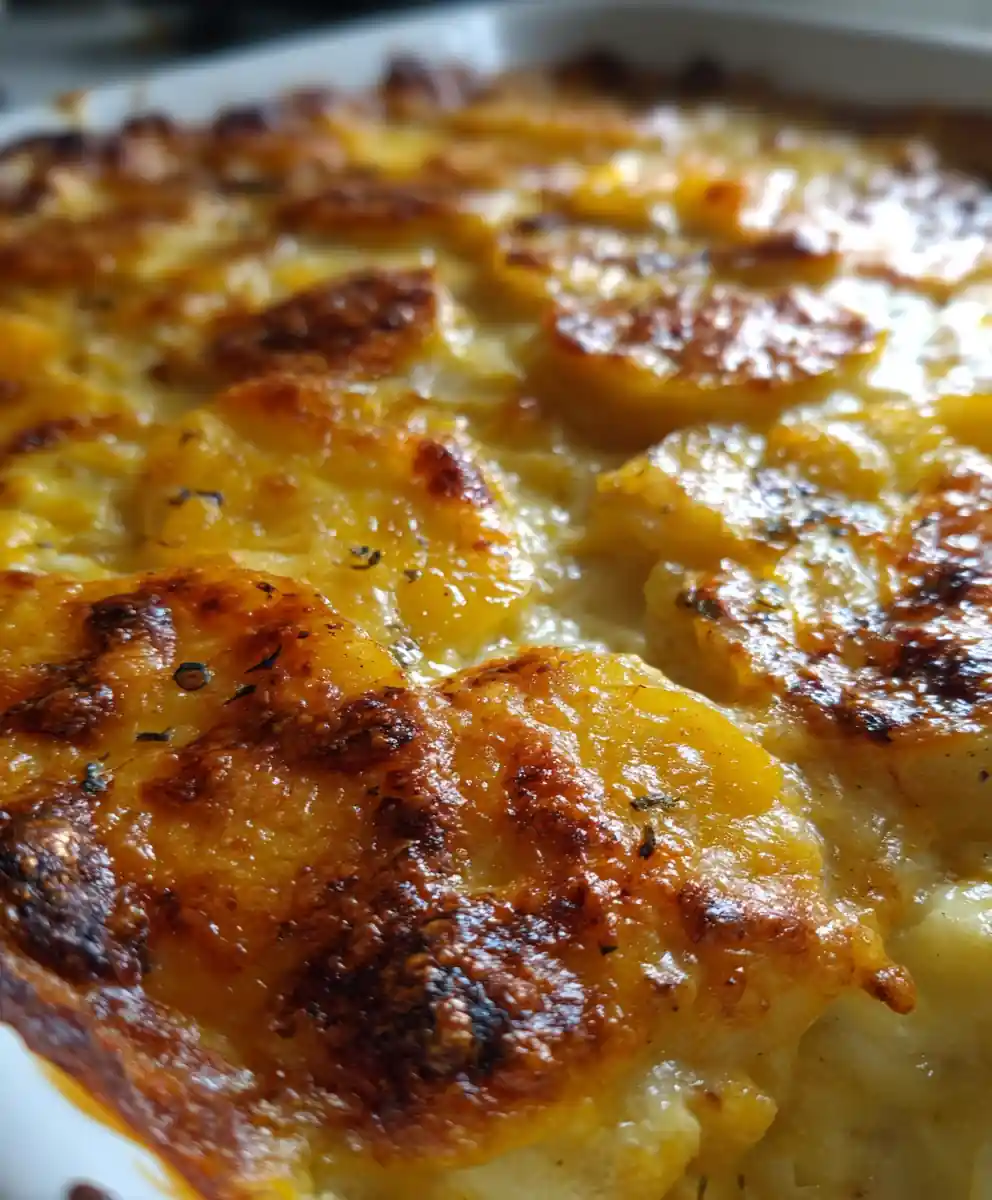 cheesy scalloped potatoes recipe Cheddar Fan with Golden Edges