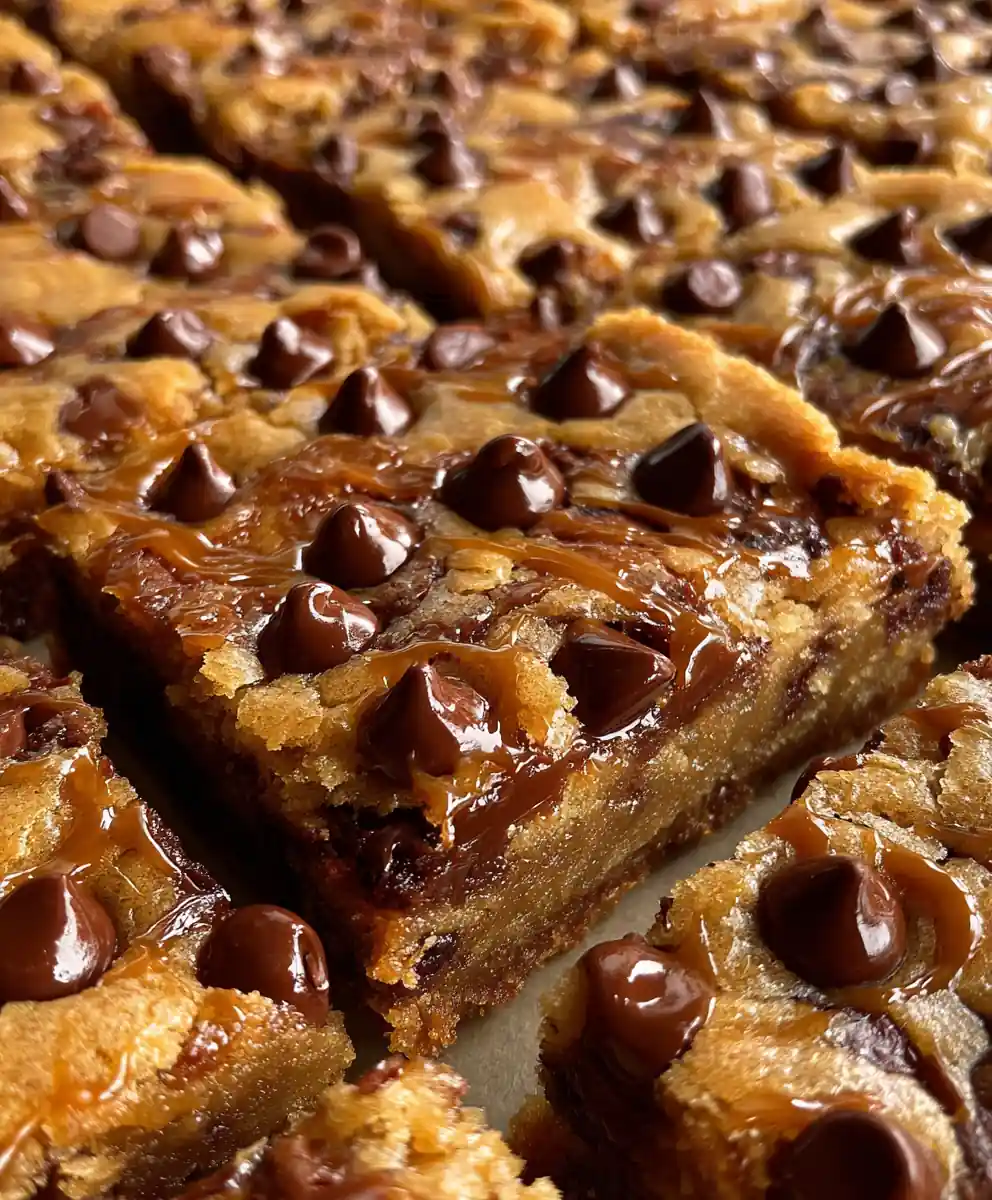 chocolate chip cookie bars recipe With Caramel Pool Swirl