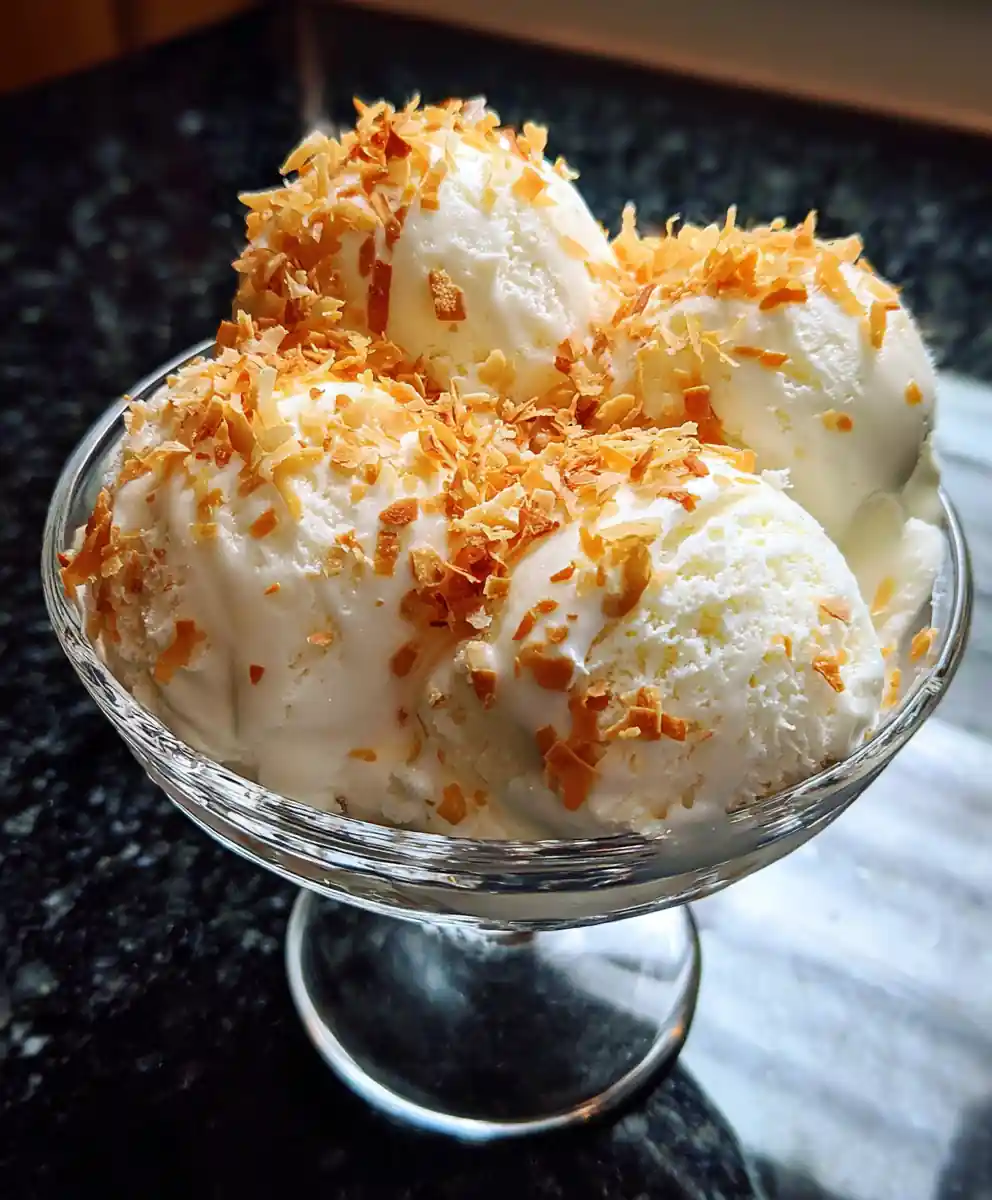 coconut ice cream recipe With Toasted Coconut Snowfall