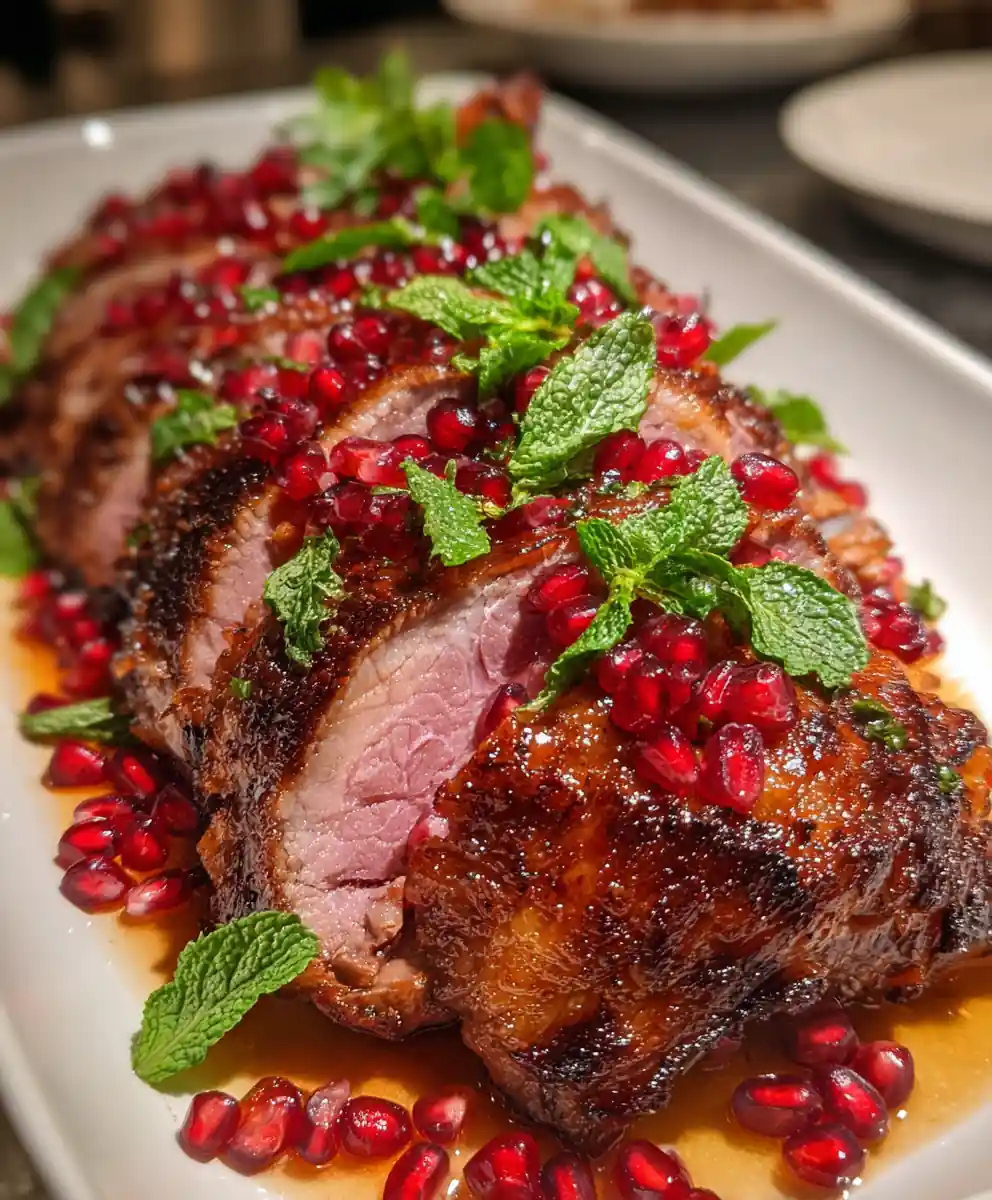 lamb leg roast recipe With Pomegranate Mint Shower