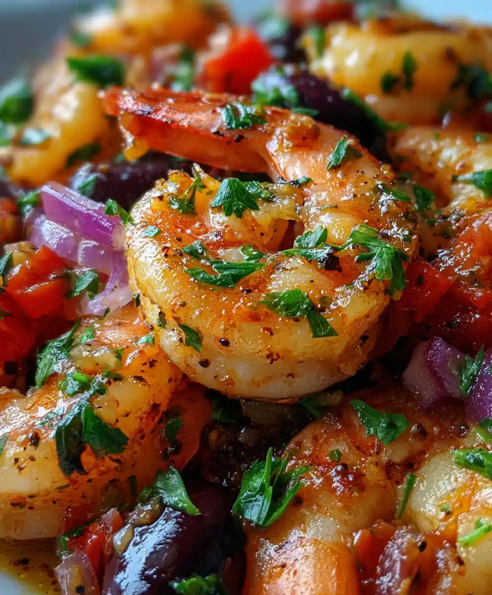 mediterranean shrimp recipe With Tomato Olive Relish