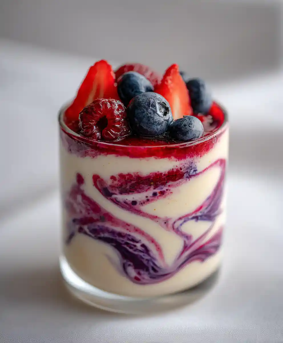 Protein Pudding Recipe With Berry Marble Layers 5 protein pudding recipe With Berry Marble Layers