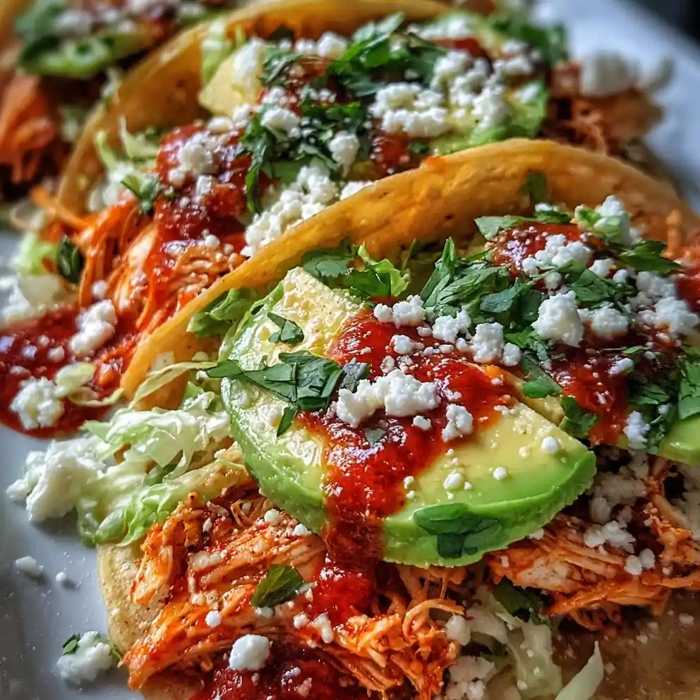Shredded Chicken Taco Recipe With Salsa Roja Splash 4 shredded chicken taco recipe With Salsa Roja Splash