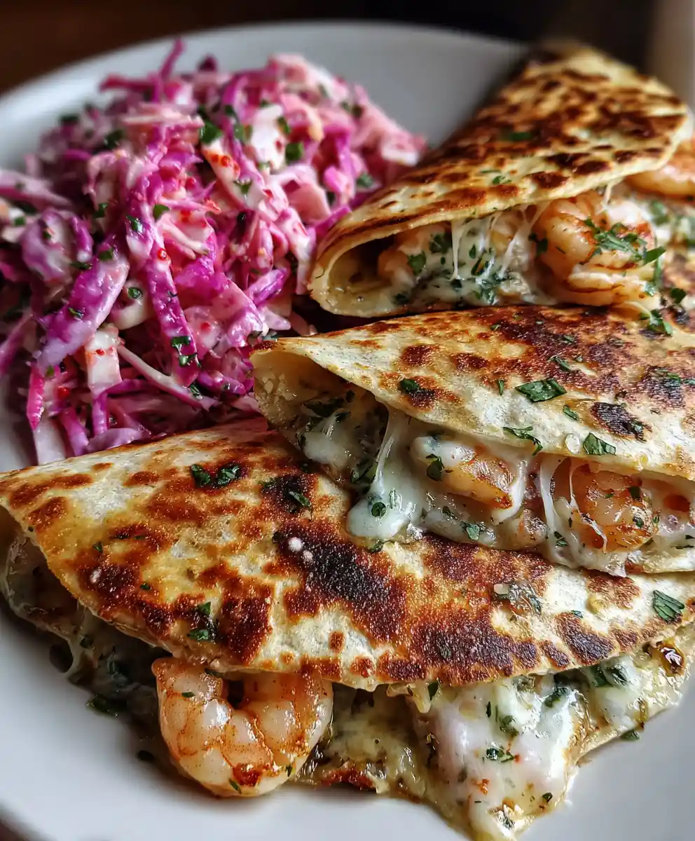Shrimp Quesadilla Recipe With Chipotle Lime Pink Slaw 5 shrimp quesadilla recipe With Chipotle Lime Pink Slaw