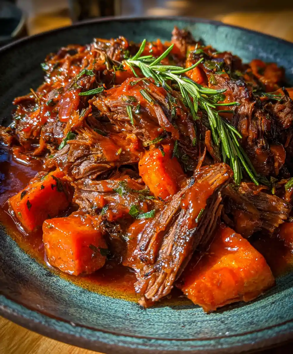 slow cooker chuck roast recipe With Carrot Rosemary Glaze