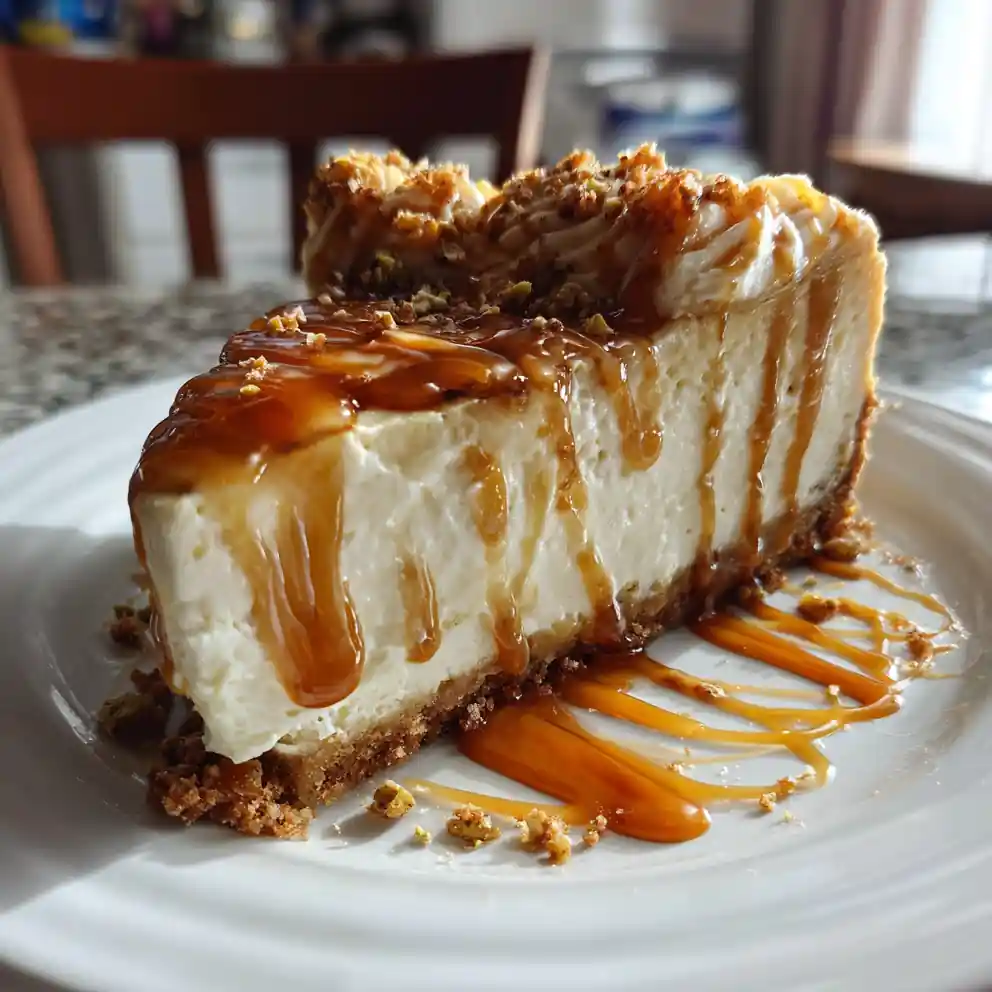 Banana Caramel Nut Cheesecake With Toasted Pistachio Swirl 4 Banana Caramel Nut Cheesecake with Toasted Pistachio Swirl