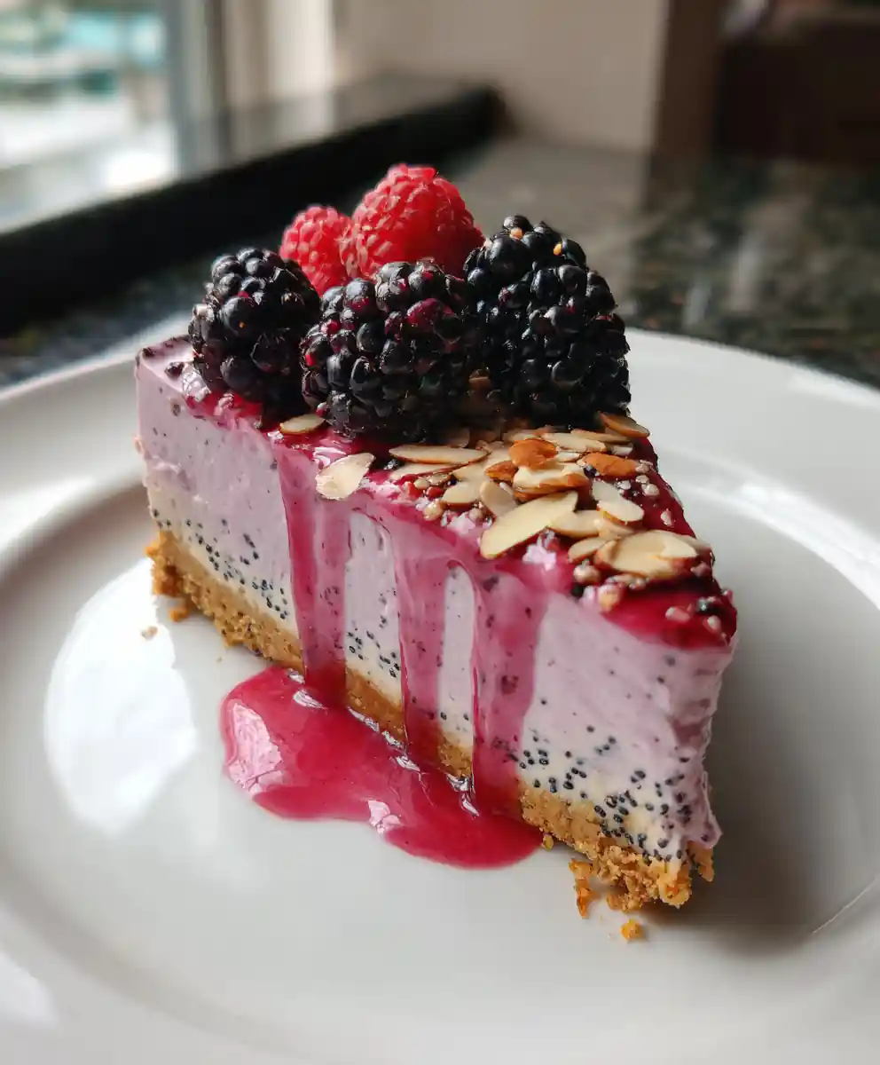 Blackberry Raspberry Cheesecake With Glossy Fruit Gelée 5 Blackberry Raspberry Cheesecake with Glossy Fruit Gelée