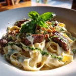 Cajun Steak Mozzarella Alfredo Pasta 1767853965.5908363