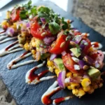 Charred Corn Tomato Avocado Salad With Pomegranate Molasses Drizzle 1767856403.4684753