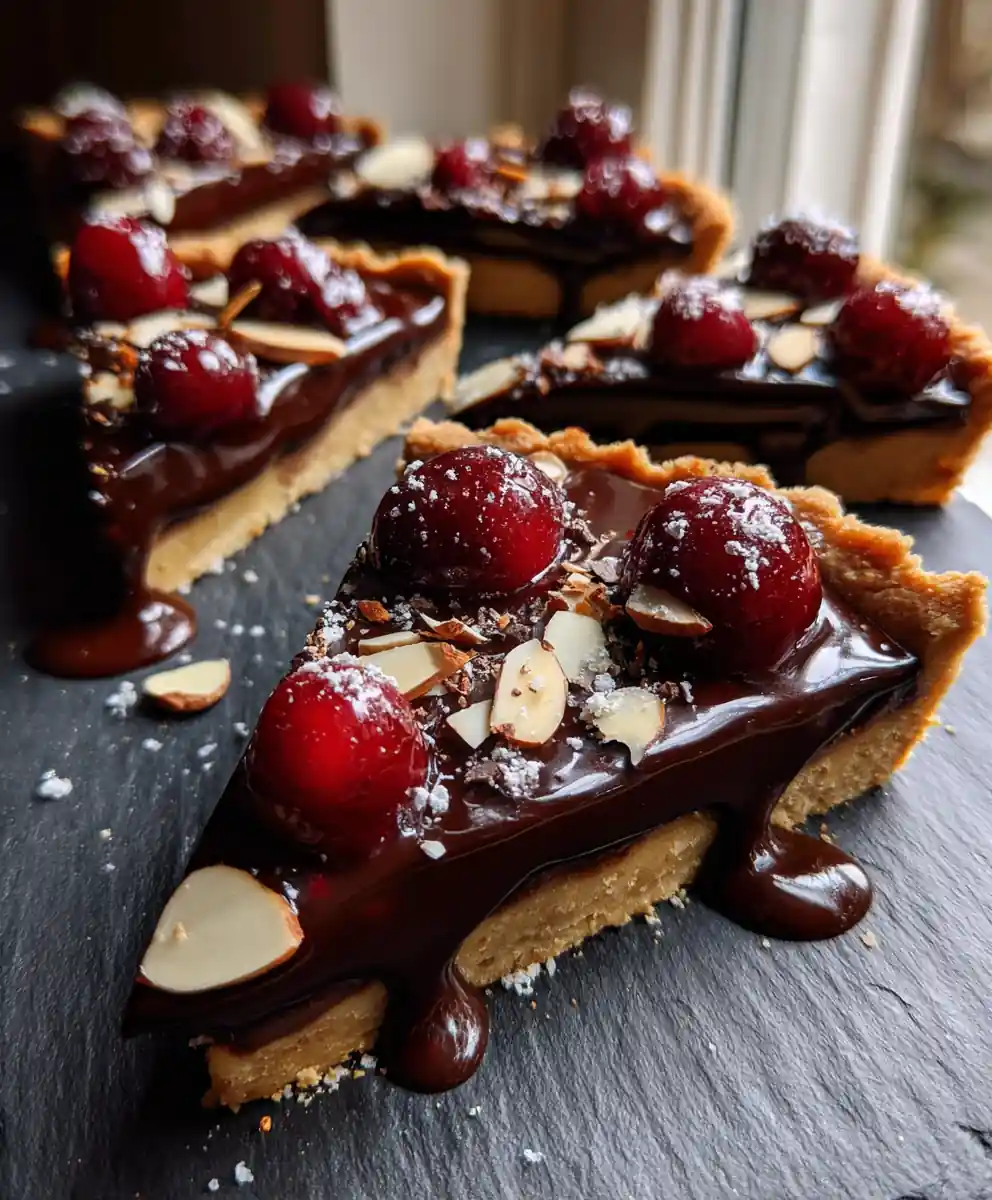 Cherry Chocolate Chip Pie With Salted Caramel Chocolate Ganache 5 Cherry Chocolate Chip Pie with Salted Caramel Chocolate Ganache