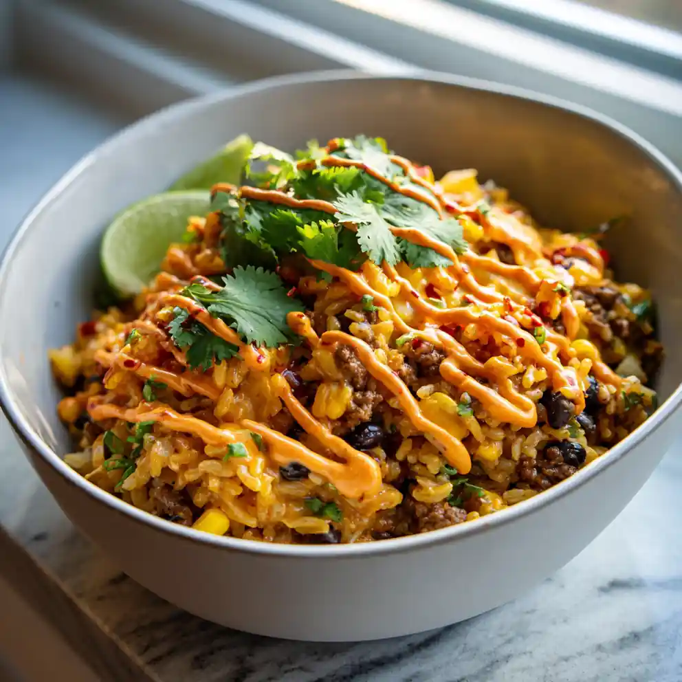 Chipotle Avocado Crema Taco Rice With Crispy Tortilla Strips 3 Chipotle Avocado Crema Taco Rice With Crispy Tortilla Strips 1767813250.5581083