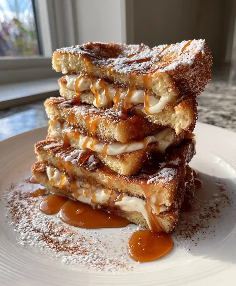 Cinnamon Swirl Churro French Toast With Caramel Drizzle 5 Cinnamon Swirl Churro French Toast with Caramel Drizzle