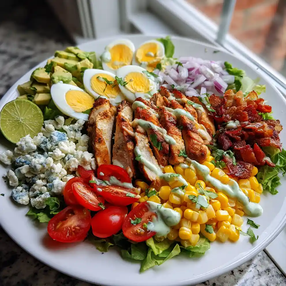 Cobb Salad With Chipotle Lime Avocado Crema 4 Cobb Salad with Chipotle Lime Avocado Crema