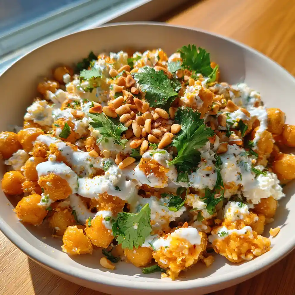 Cottage Cheese And Chickpea Salad With Zesty Lime Cilantro Yogurt Drizzle 4 Cottage Cheese and Chickpea Salad with Zesty Lime Cilantro Yogurt Drizzle