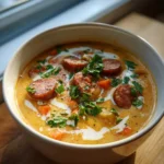 Creamy Bean Soup With Smoky Sausage And Paprika Cream Swirl 1767853214.4624026