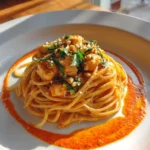 Creamy Chicken Spaghetti With Roasted Red Pepper Swirl 6 Creamy Chicken Spaghetti With Roasted Red Pepper Swirl 1767855671.2693002