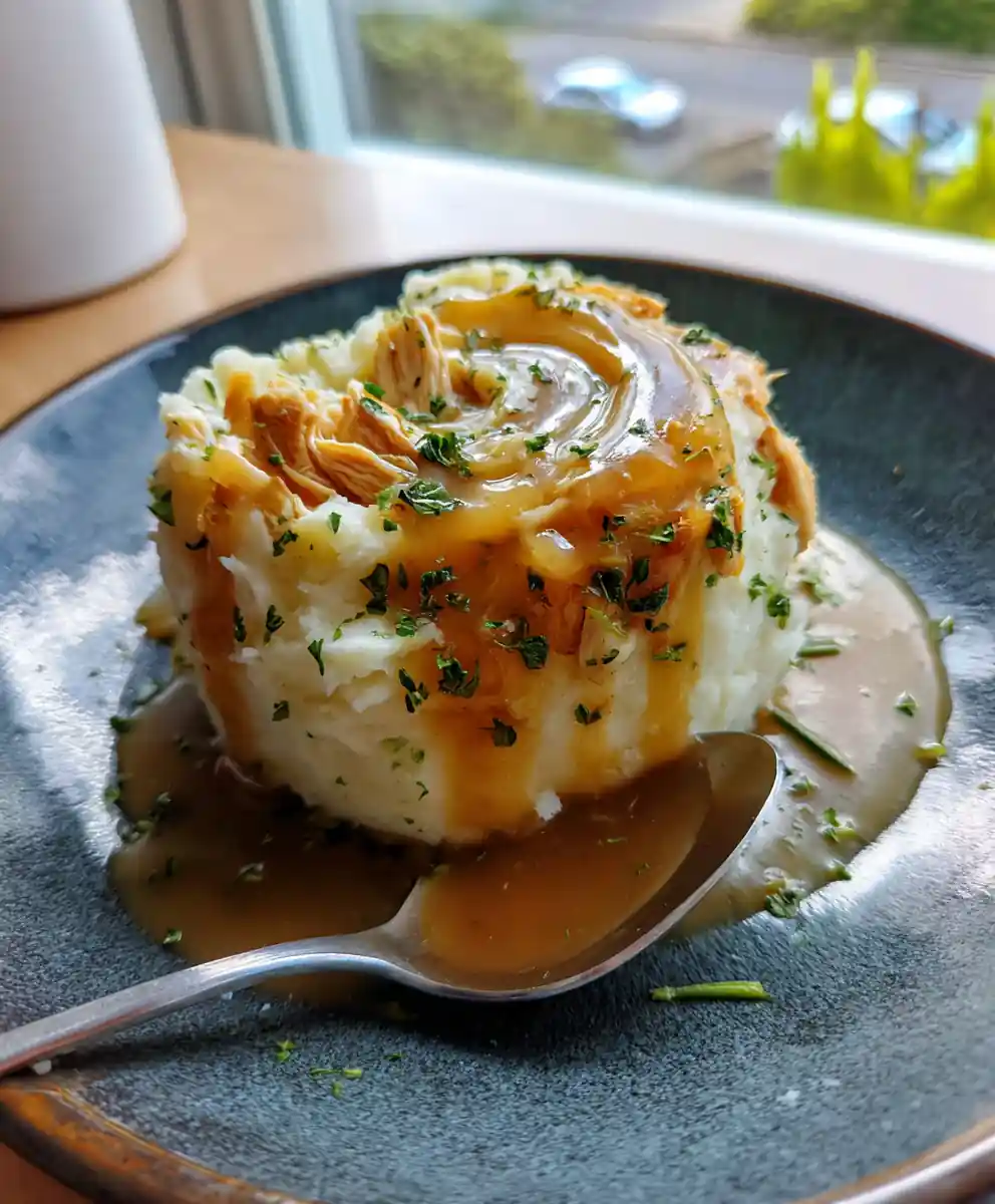 Creamy Rosemary Garlic Swirl Chicken Gravy Over Fluffy Mashed Potatoes 5 Creamy Rosemary Garlic Swirl Chicken Gravy over Fluffy Mashed Potatoes