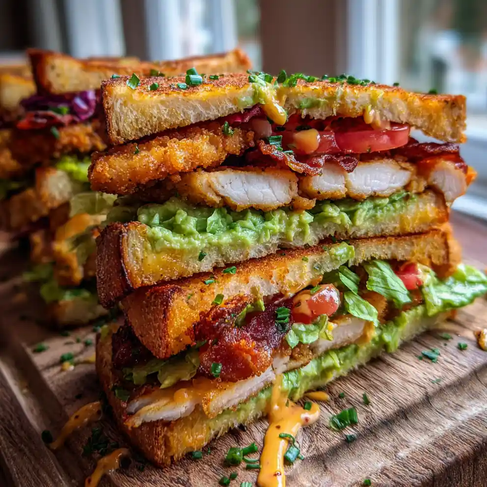 Crispy Avocado Club Sandwich With Sun Dried Tomato Aioli 4 Crispy Avocado Club Sandwich with Sun Dried Tomato Aioli