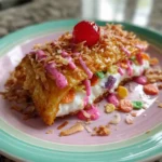 Crispy Fruity Pebbles Cheesecake Tacos With Raspberry Swirl 1767843008.762151