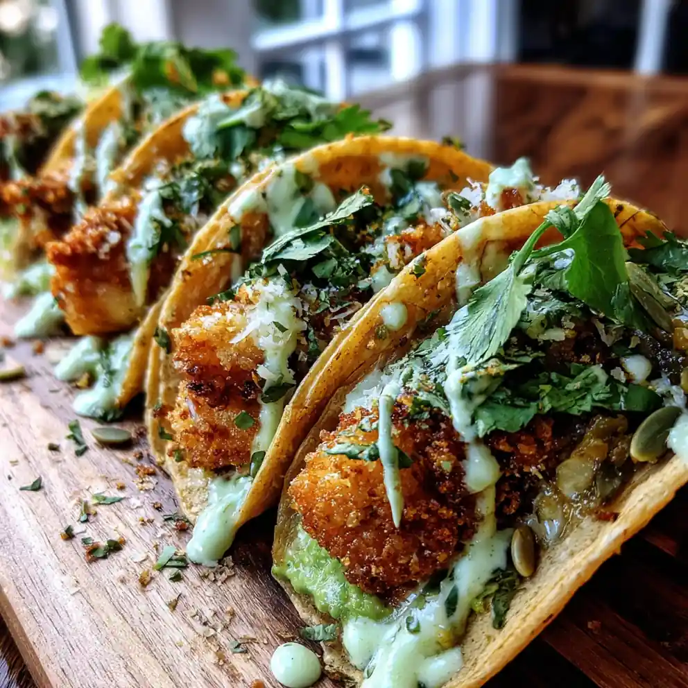 Crispy Poblano Chicken Tacos With Avocado Salsa And Lime Crema 4 Crispy Poblano Chicken Tacos with Avocado Salsa and Lime Crema