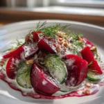 Cucumber And Beet Salad With Mint Yogurt Drizzle And Pomegranate Glaze 6 Cucumber And Beet Salad With Mint Yogurt Drizzle And Pomegranate Glaze 1767833081.5205455