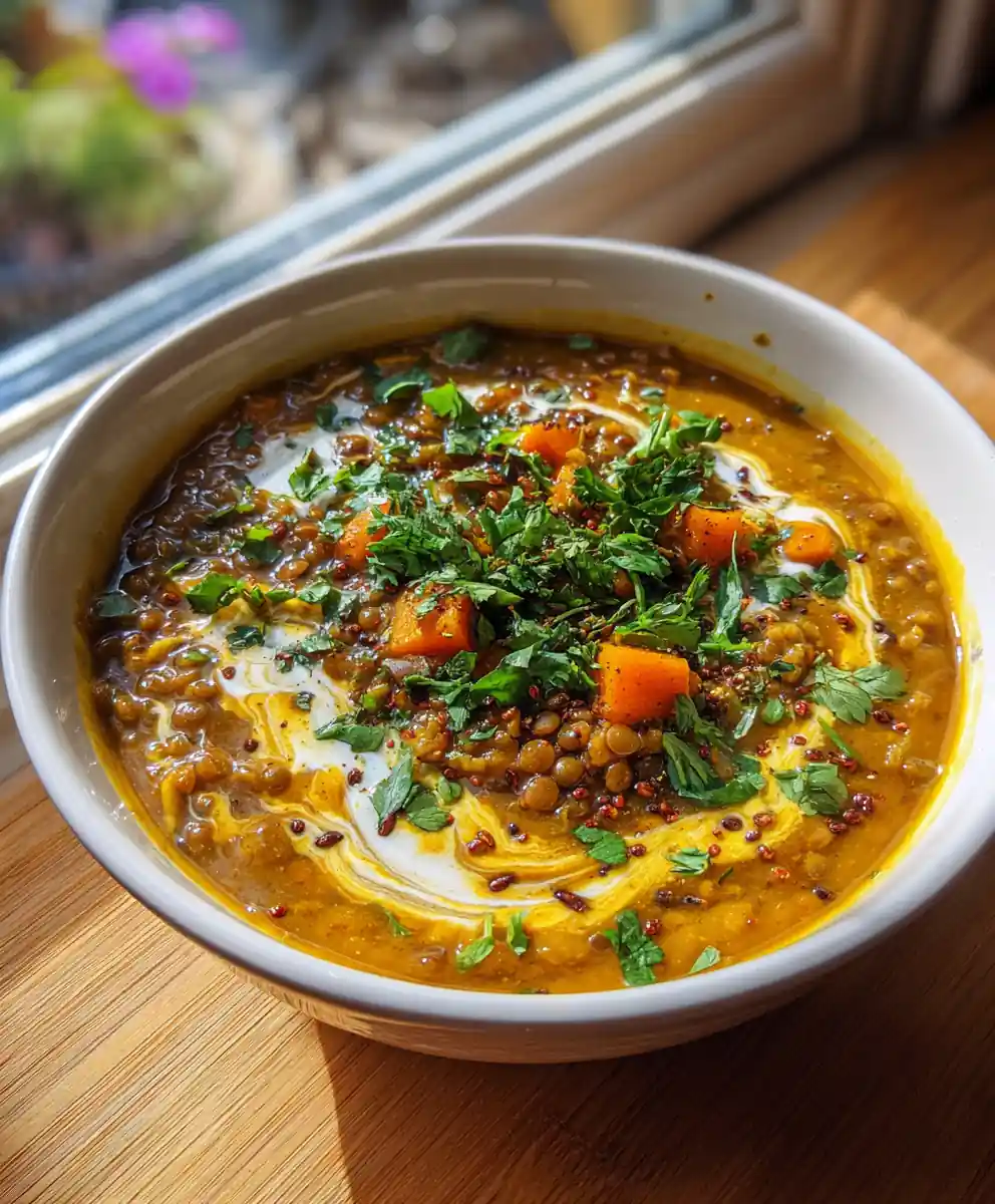 Lentil And Potato Soup With Golden Turmeric Coconut Cream Swirl 5 Lentil and Potato Soup with Golden Turmeric Coconut Cream Swirl