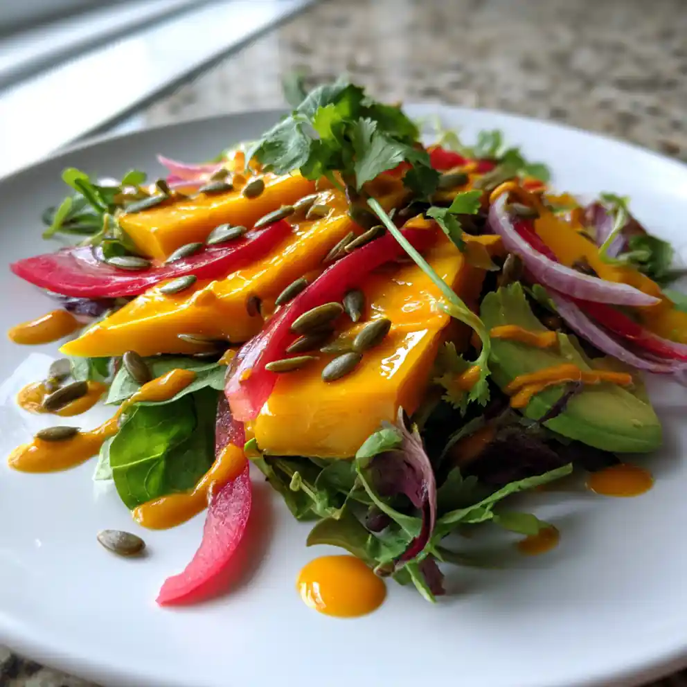 Mango Avocado Salad With Chili Lime Cream Drizzle 4 Mango Avocado Salad with Chili Lime Cream Drizzle