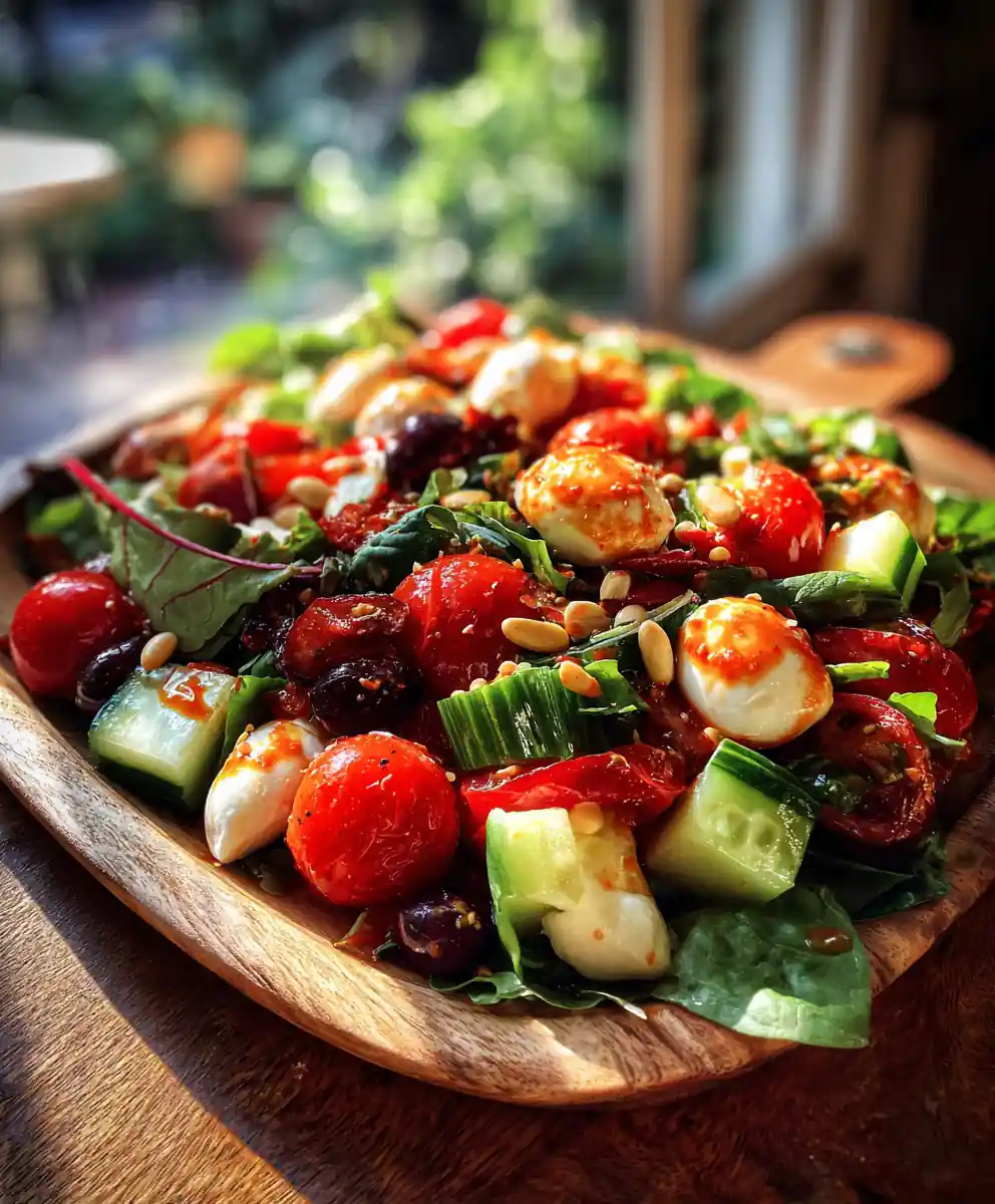 Massive Classic Italian Salad With Roasted Red Pepper Vinaigrette 5 Massive Classic Italian Salad with Roasted Red Pepper Vinaigrette