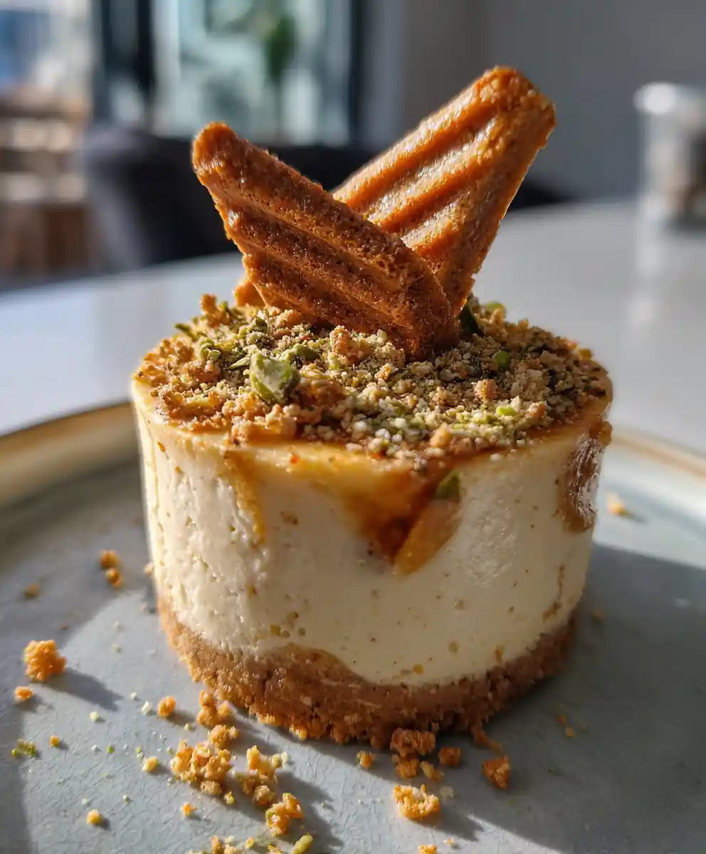 Mini Biscoff Cheesecakes With Cardamom Cream Swirl 5 Mini Biscoff Cheesecakes with Cardamom Cream Swirl