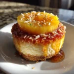 Mini Pineapple Upside Down Cheesecakes With Lime Zest Swirl And Ginger Caramel Glaze 1767856564.3268483
