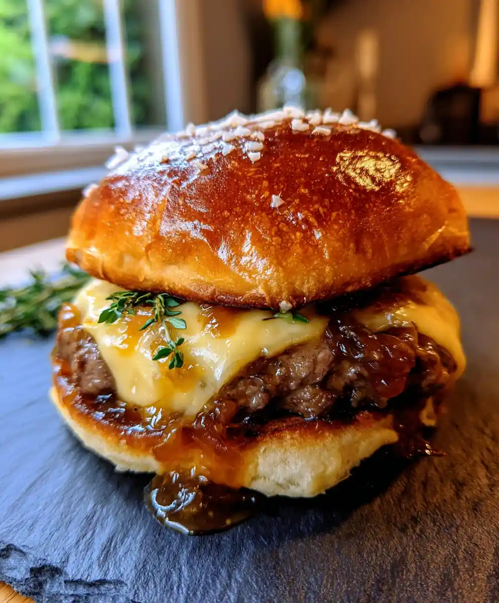 Onion Soup Burgers With Caramelized Onion Jam And Beef Broth Glaze 5 Onion Soup Burgers with Caramelized Onion Jam and Beef Broth Glaze