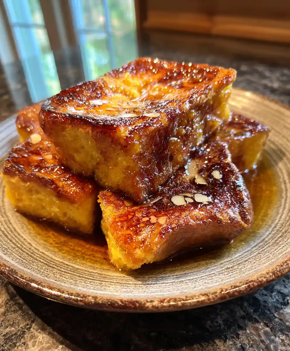 Orange Maple Croissant French Toast Casserole With Toasted Almonds 5 Orange Maple Croissant French Toast Casserole with Toasted Almonds