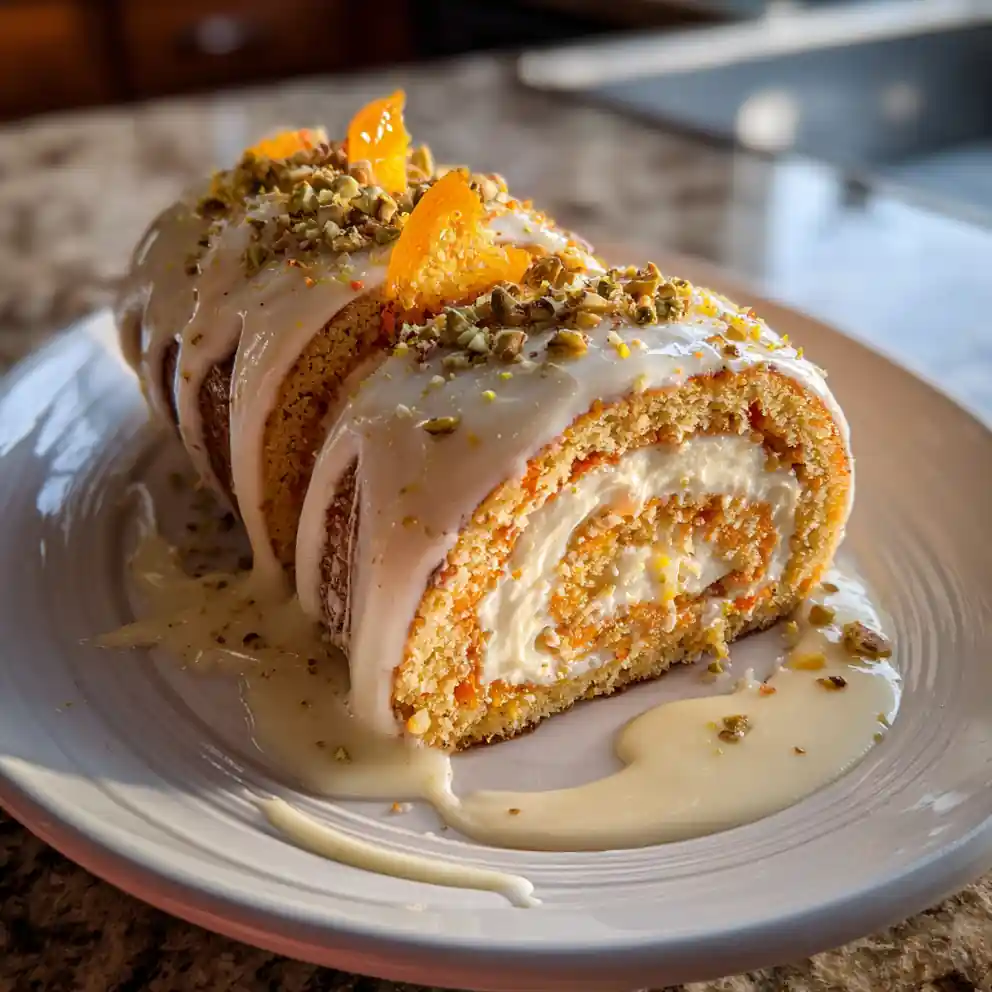 Orange Zest Carrot Cake Roll With Cream Cheese Frosting 4 Orange Zest Carrot Cake Roll with Cream Cheese Frosting