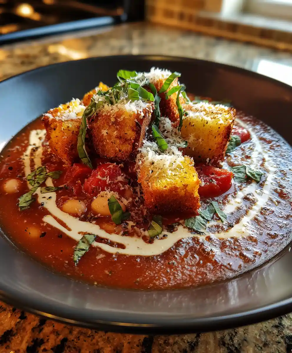 Parmesan Tomato Cannellini Bean Soup With Smoked Paprika Cream Swirl 5 Parmesan Tomato Cannellini Bean Soup with Smoked Paprika Cream Swirl